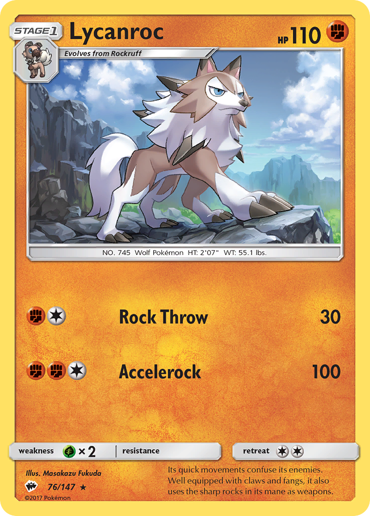 Lycanroc (76/147) [Sun & Moon: Burning Shadows] - Destination Retro