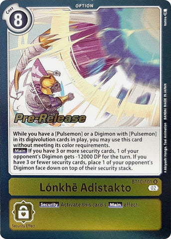 Lonkhe Adistakto [BT10-101] [Xros Encounter Pre-Release Cards] - Destination Retro