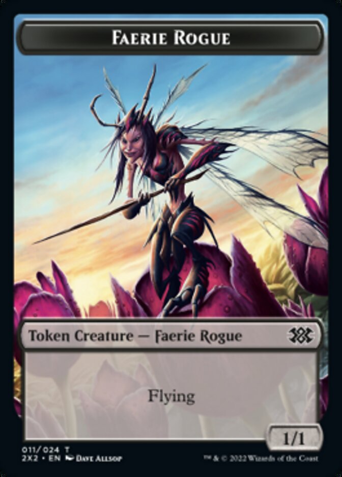 Faerie Rogue // Vampire Double-sided Token [Double Masters 2022 Tokens] - Destination Retro