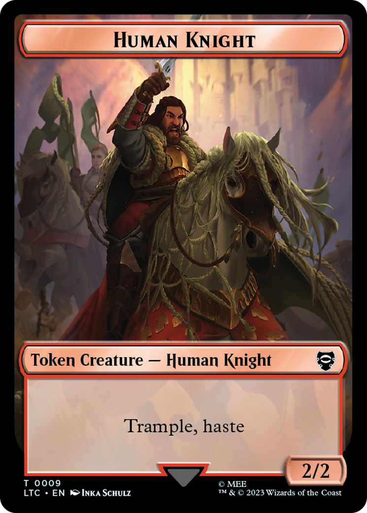 Human Knight // Human Double-Sided Token [The Lord of the Rings: Tales of Middle-Earth Commander Tokens] - Destination Retro