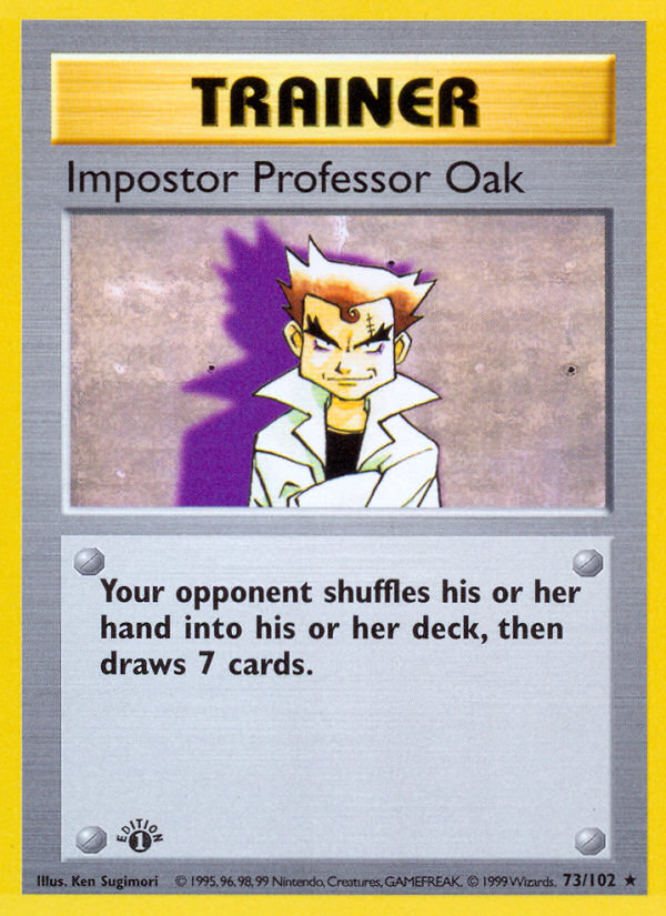 Impostor Professor Oak (73/102) [Base Set 1st Edition] - Destination Retro