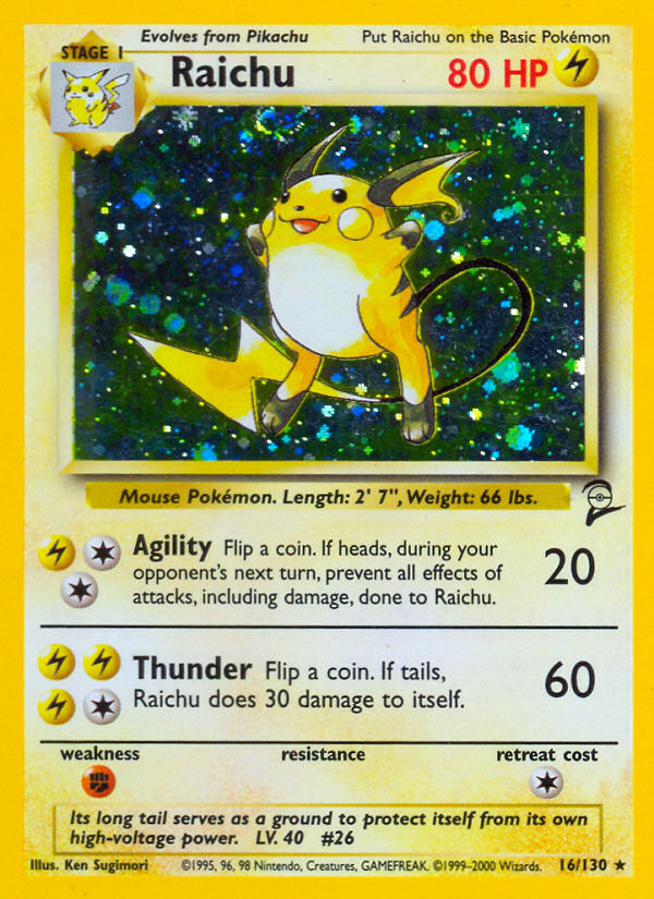 Raichu (16/130) [Base Set 2] - Destination Retro