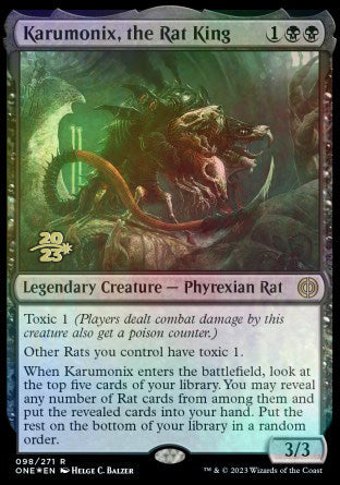 Karumonix, the Rat King [Phyrexia: All Will Be One Prerelease Promos] - Destination Retro
