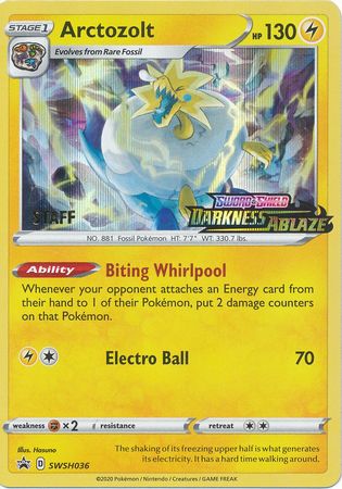 Arctozolt (Staff Prerelease Promo) (SWSH036) [Sword & Shield: Black Star Promos] - Destination Retro
