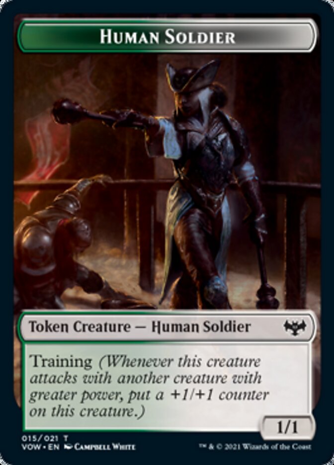Human (001) // Human Soldier Double-sided Token [Innistrad: Crimson Vow Tokens] - Destination Retro