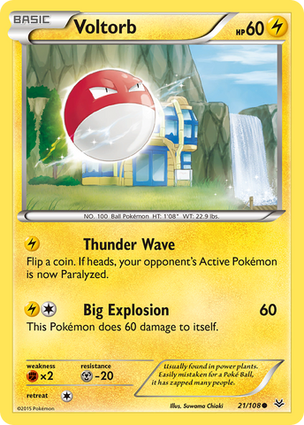 Voltorb (21/108) [XY: Roaring Skies] - Destination Retro