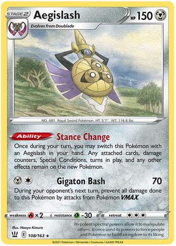 Aegislash (108/163) [Sword & Shield: Battle Styles] - Destination Retro