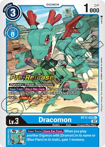 Dracomon [BT11-022] [Dimensional Phase Pre-Release Promos] - Destination Retro