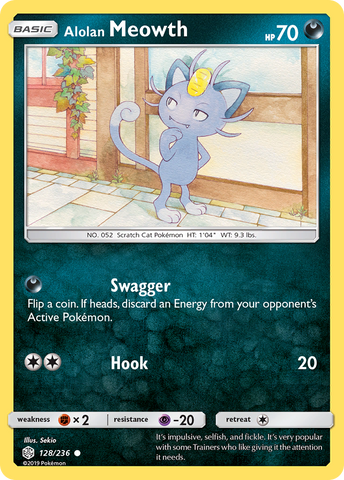 Alolan Meowth (128/236) [Sun & Moon: Cosmic Eclipse] - Destination Retro