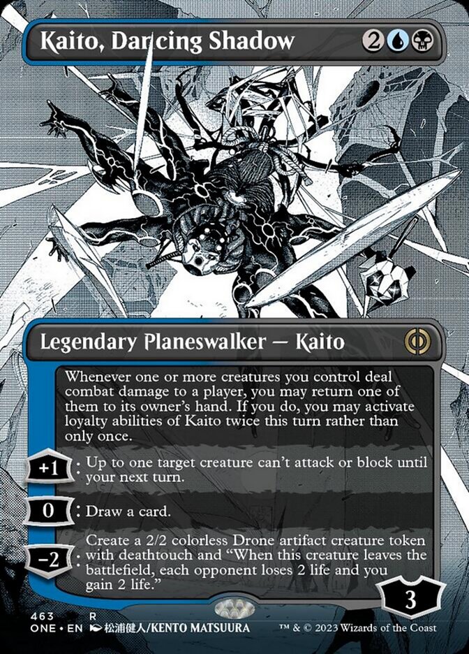 Kaito, Dancing Shadow (Borderless Manga Step-and-Compleat Foil) [Phyrexia: All Will Be One] - Destination Retro