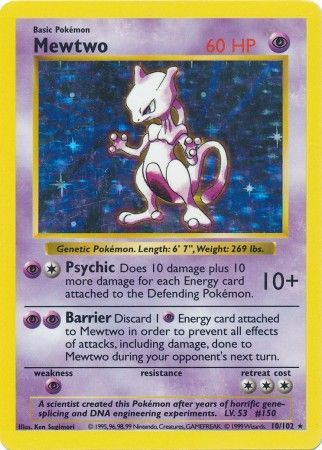 Mewtwo (10/102) [Base Set Shadowless Unlimited] - Destination Retro