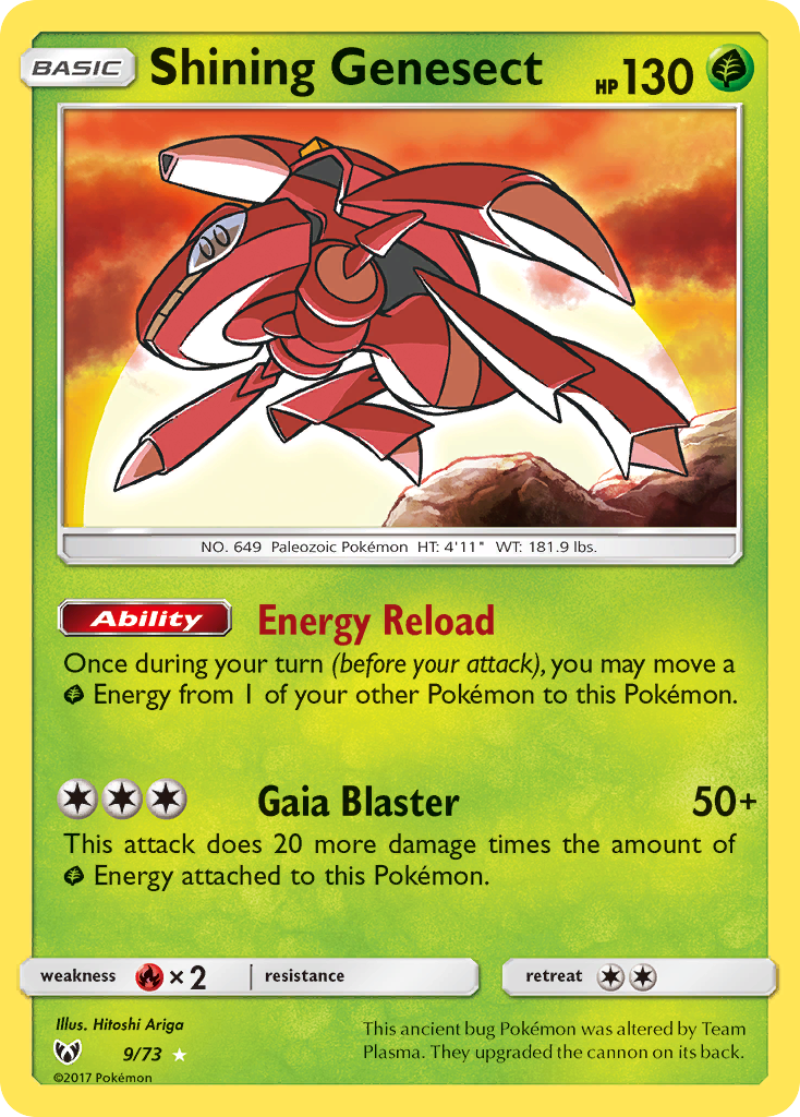 Shining Genesect (9/73) [Sun & Moon: Shining Legends] - Destination Retro