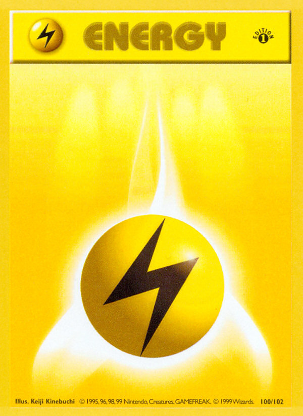 Lightning Energy (100/102) [Base Set 1st Edition] - Destination Retro