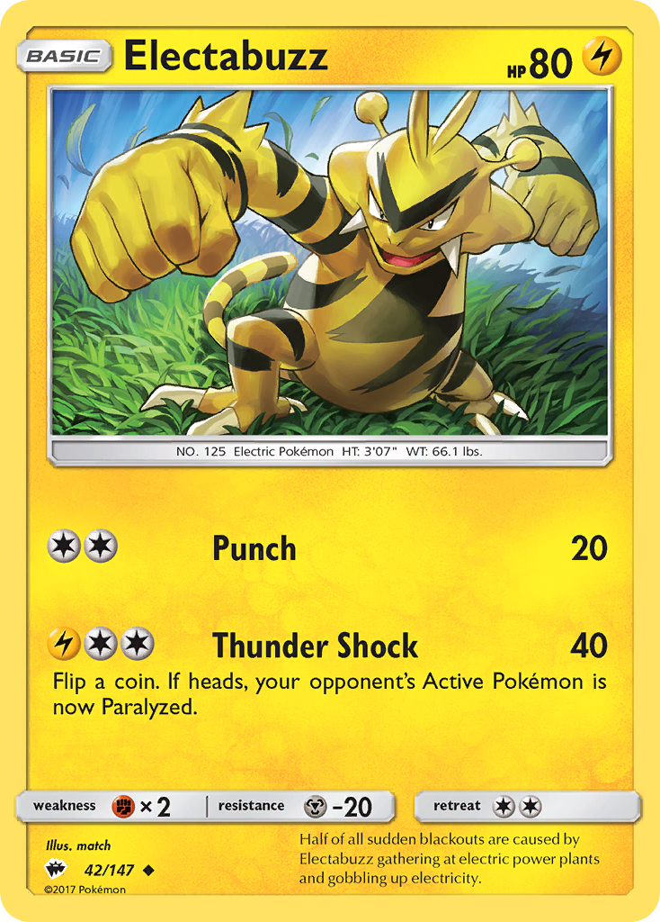 Electabuzz (42/147) [Sun & Moon: Burning Shadows] - Destination Retro