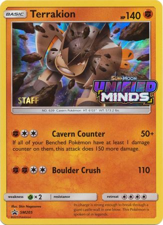 Terrakion (Staff Prerelease Promo) (SM205) [Sun & Moon: Black Star Promos] - Destination Retro