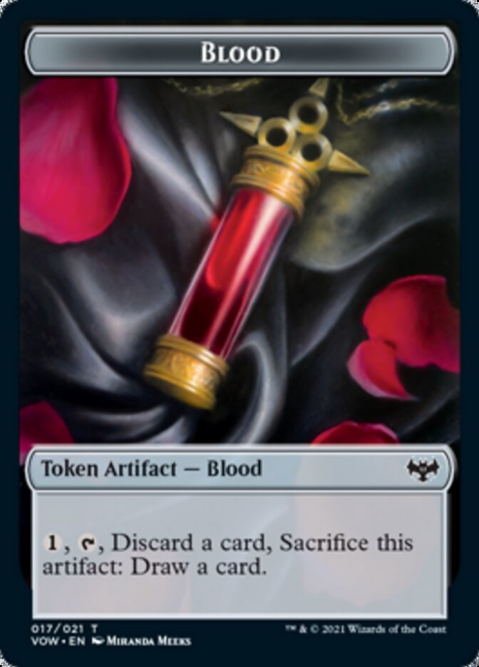 Blood // Emblem - Chandra, Dressed to Kill Double-sided Token [Innistrad: Crimson Vow Tokens] - Destination Retro