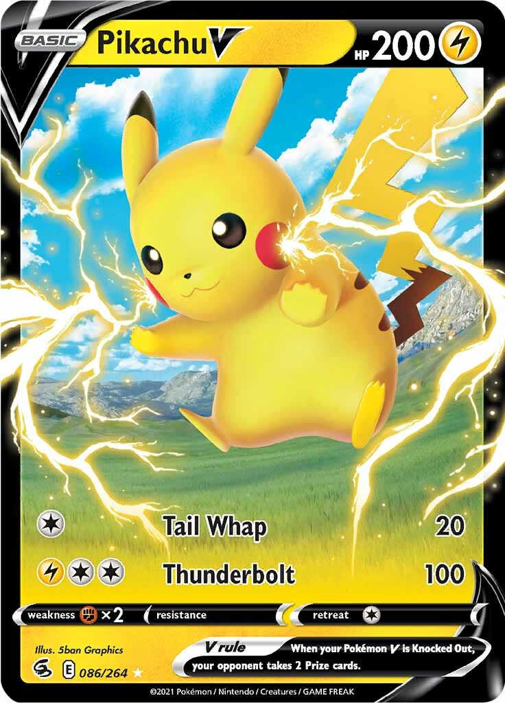 Pikachu V (086/264) [Sword & Shield: Fusion Strike] - Destination Retro