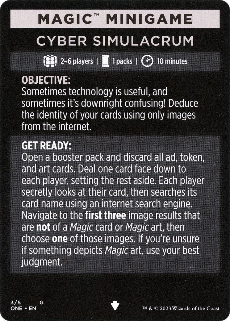 Cyber Simulacrum (Magic Minigame) [Phyrexia: All Will Be One Minigame] - Destination Retro