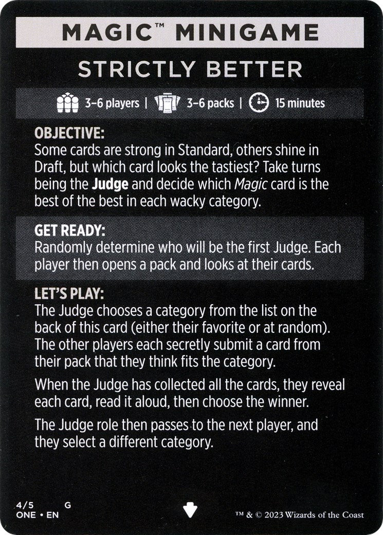 Strictly Better (Magic Minigame) [Phyrexia: All Will Be One Minigame] - Destination Retro