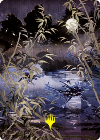 Swamp Art Card (Gold-Stamped Signature) [Kamigawa: Neon Dynasty Art Series] - Destination Retro
