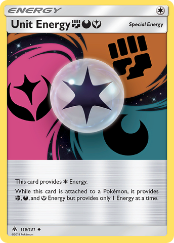 Unit Energy (118/131) (Fighting, Darkness, Fairy) [Sun & Moon: Forbidden Light] - Destination Retro