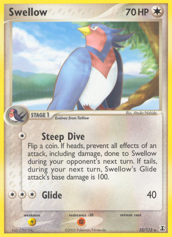 Swellow (32/113) [EX: Delta Species] - Destination Retro