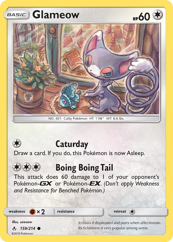 Glameow (159/214) [Sun & Moon: Unbroken Bonds] - Destination Retro