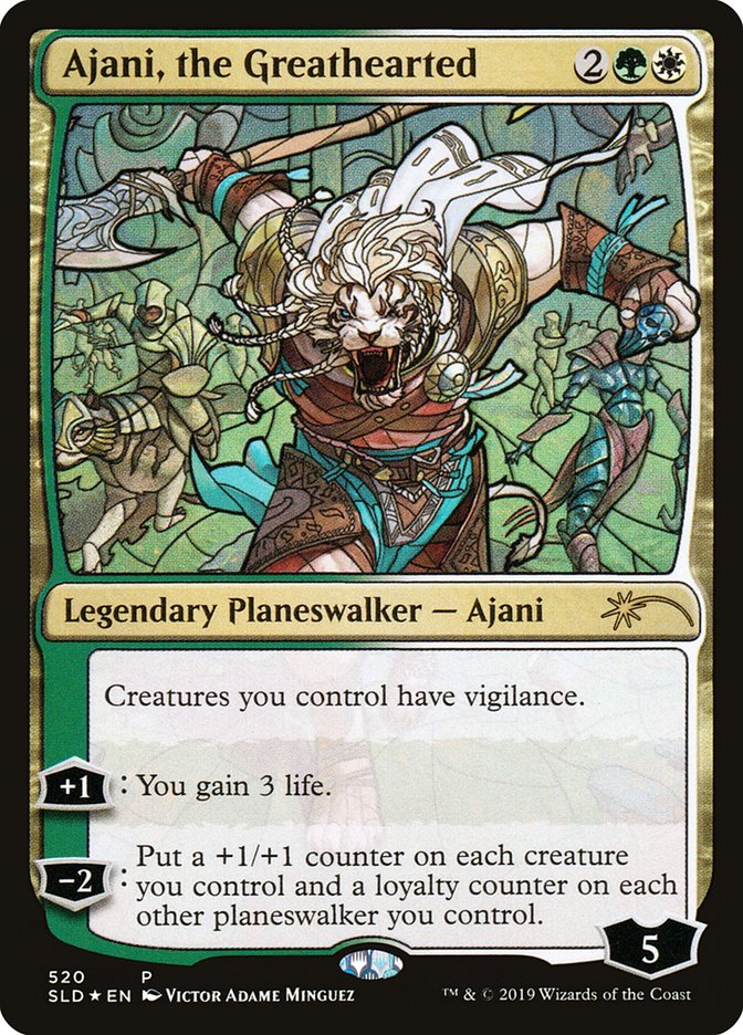 Ajani, the Greathearted (Stained Glass) [Secret Lair Drop Promos] - Destination Retro