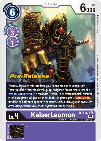 KaiserLeomon [BT7-073] [Next Adventure Pre-Release Cards] - Destination Retro