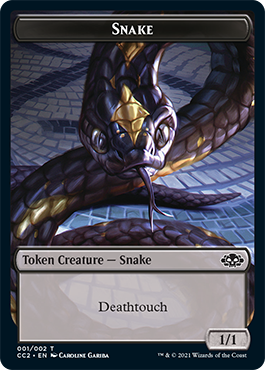 Snake // Zombie Double-sided Token [Commander Collection: Black Tokens] - Destination Retro