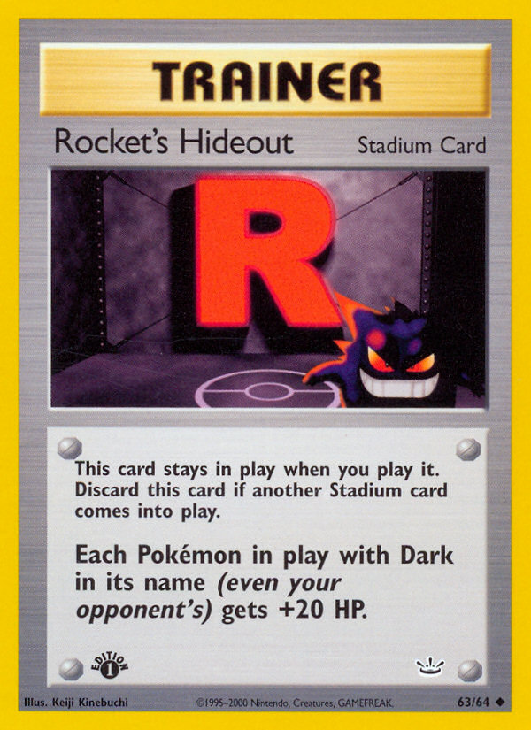 Rocket's Hideout (63/64) [Neo Revelation 1st Edition] - Destination Retro