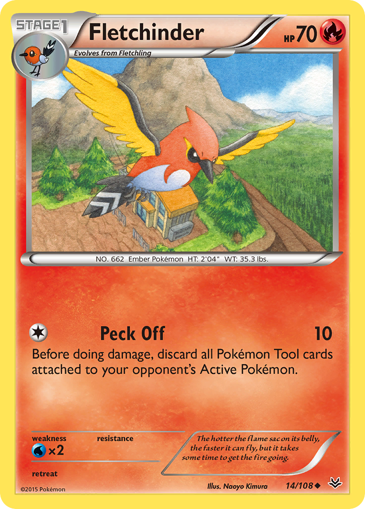 Fletchinder (14/108) [XY: Roaring Skies] - Destination Retro