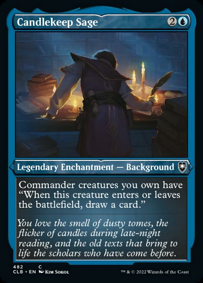 Candlekeep Sage (Foil Etched) [Commander Legends: Battle for Baldur's Gate] - Destination Retro