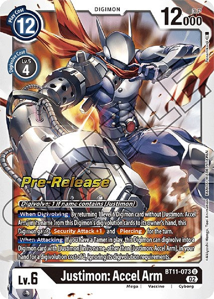 Justimon: Accel Arm [BT11-073] [Dimensional Phase Pre-Release Promos] - Destination Retro