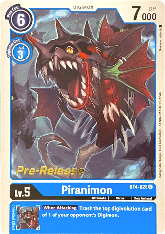 Piranimon [BT4-028] [Great Legend Pre-Release Promos] - Destination Retro