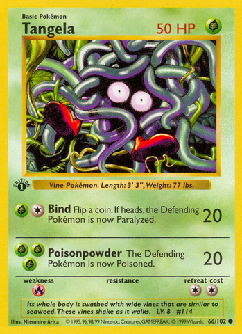 Tangela (66/102) [Base Set 1st Edition] - Destination Retro