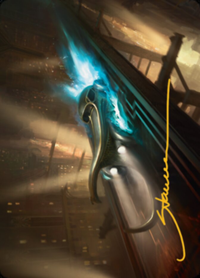 Run Out of Town Art Card (Gold-Stamped Signature) [Streets of New Capenna Art Series] - Destination Retro