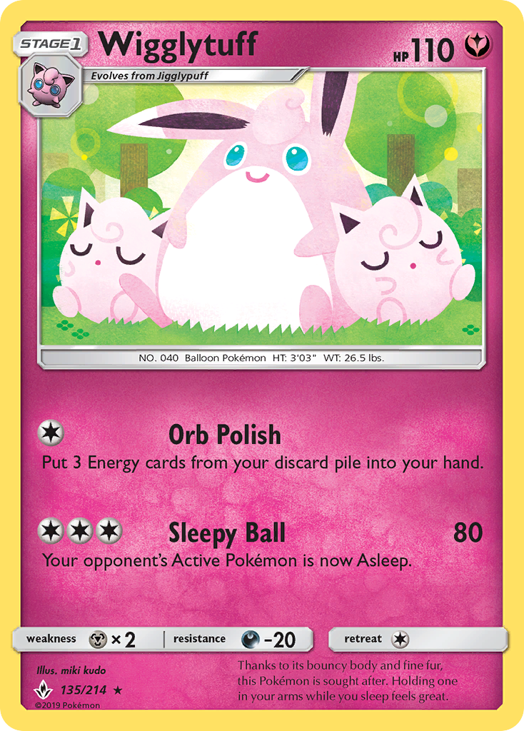 Wigglytuff (135/214) [Sun & Moon: Unbroken Bonds] - Destination Retro