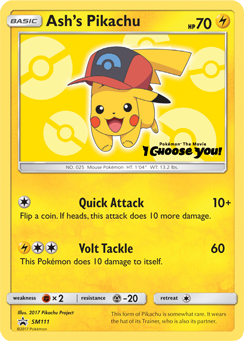 Ash's Pikachu (SM111) [Sun & Moon: Black Star Promos] - Destination Retro