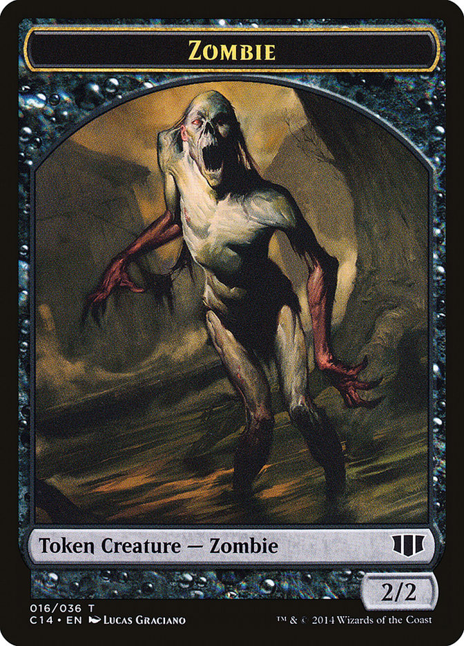 Horror // Zombie (016/036) Double-sided Token [Commander 2014 Tokens] - Destination Retro