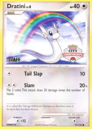 Dratini (91/146) (City Championship Promo Staff) [Diamond & Pearl: Legends Awakened] - Destination Retro