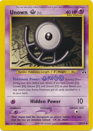 Unown [U] (51/75) [Neo Discovery Unlimited] - Destination Retro