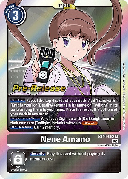 Nene Amano [BT10-092] [Xros Encounter Pre-Release Cards] - Destination Retro