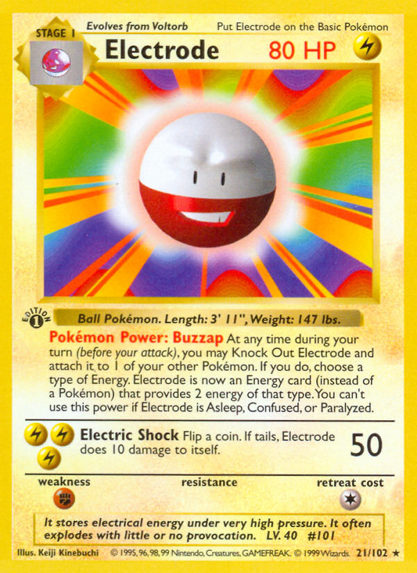 Electrode (21/102) [Base Set 1st Edition] - Destination Retro