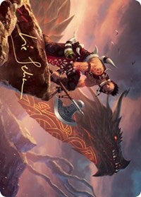 Dragonkin Berserker Art Card (Gold-Stamped Signature) [Kaldheim: Art Series] - Destination Retro