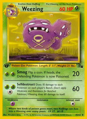 Weezing (45/62) [Fossil 1st Edition] - Destination Retro