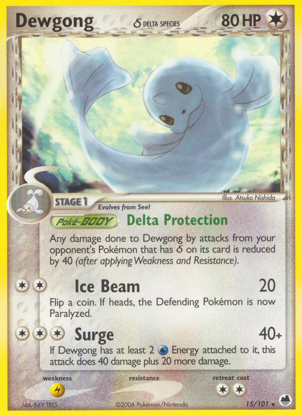 Dewgong (15/101) (Delta Species) [EX: Dragon Frontiers] - Destination Retro