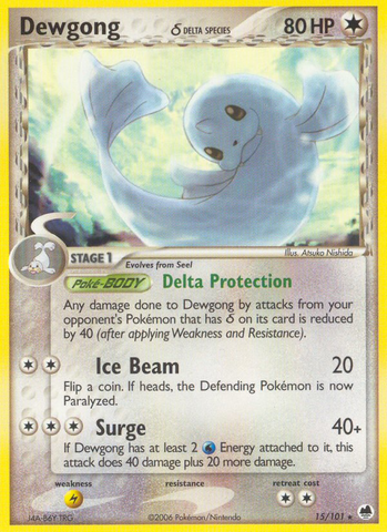 Dewgong (15/101) (Delta Species) [EX: Dragon Frontiers] - Destination Retro