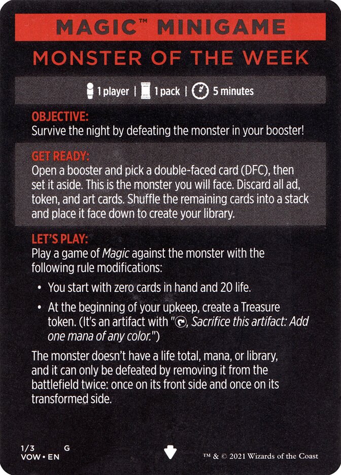 Monster of The Week (Magic Minigame) [Innistrad: Crimson Vow Minigame] - Destination Retro