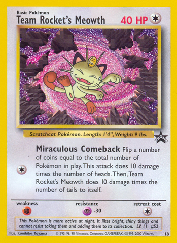 Team Rocket's Meowth (18) [Wizards: Black Star Promos] - Destination Retro